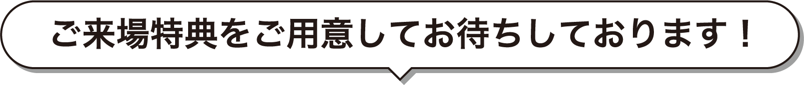 ご来場特典をご用意してお待ちしております！